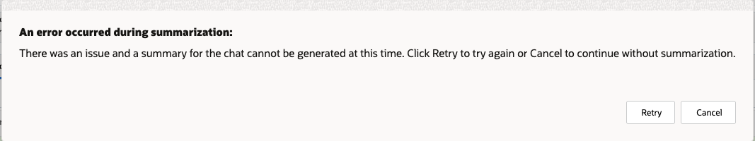 Chat Summarization Error Dialog