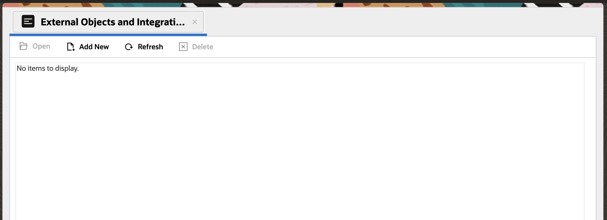 External Object Home Page