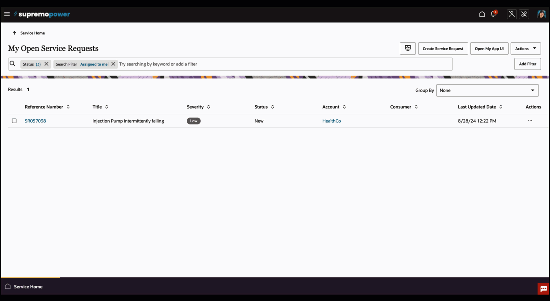 Extended Service Console Navigation