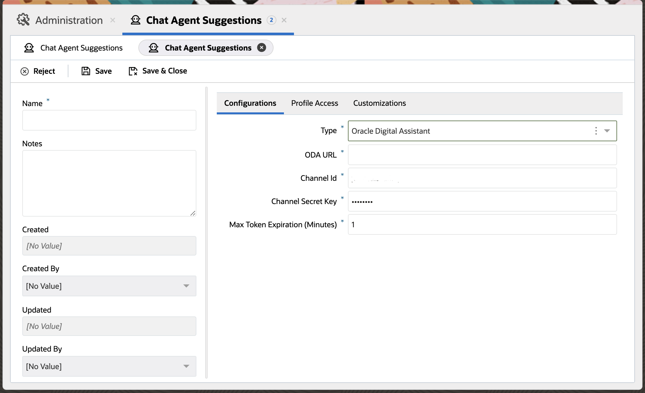 New Agent Suggestion ODA Type
