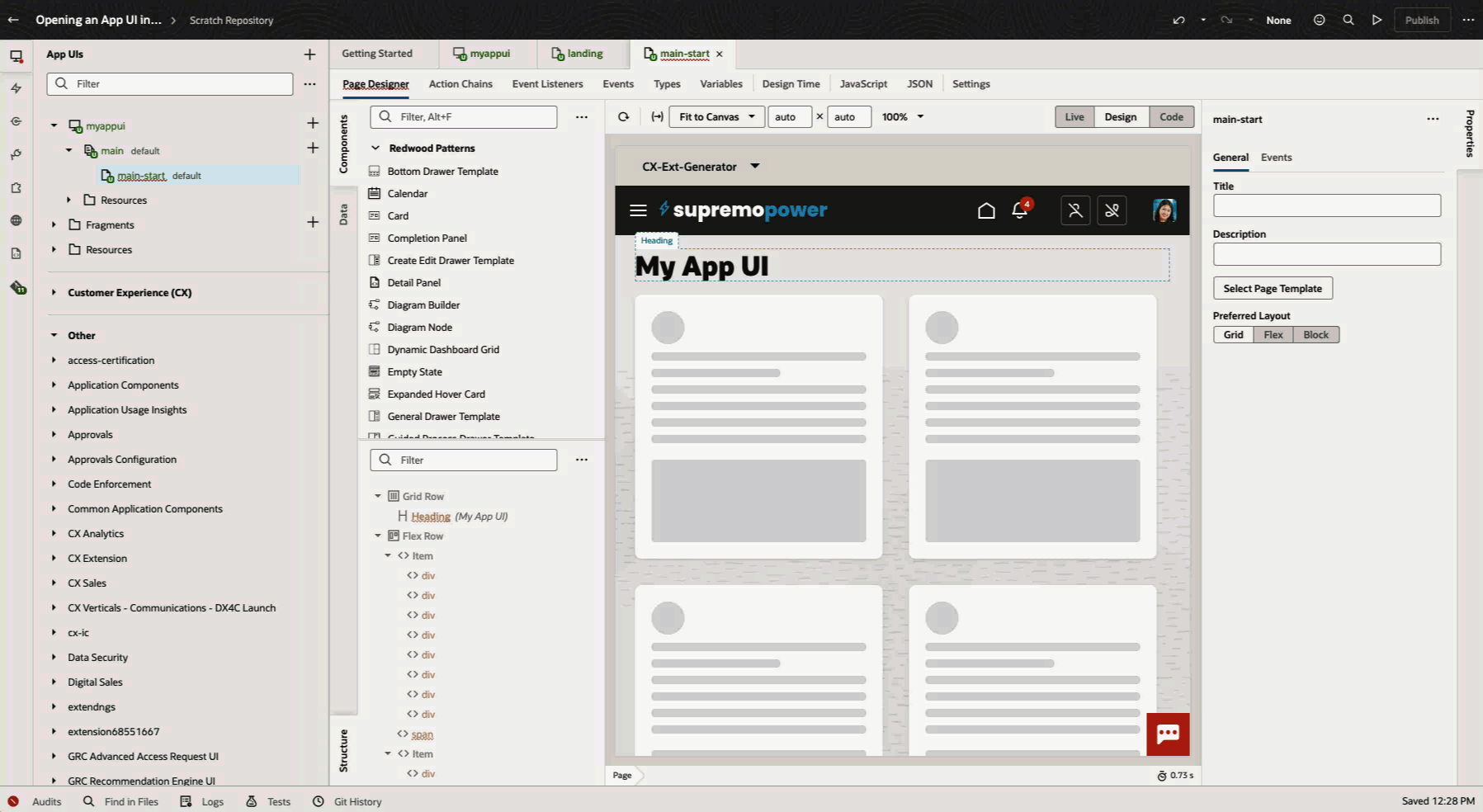 How to set the JSON file in the App UI page