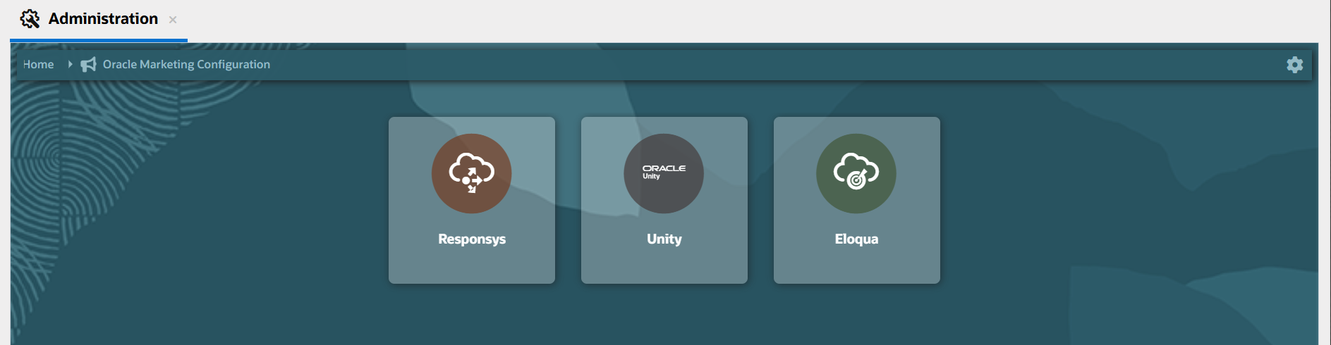 New tiles for Responsys/Eloqua configurators available in Administration pane