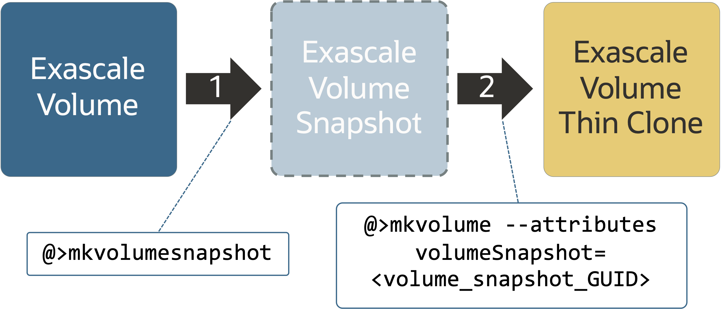 Two-step Exascale Volume Thin Clone