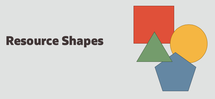 Graphical representation of Resource Shapes depicted as squares, circles, triangles, etc.