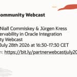 Observability in Oracle Integration Partner Community Webcast July 28th 2026