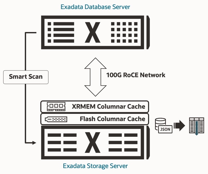 Block diagram depicting In-Memory Columnar Speed JSON Queries