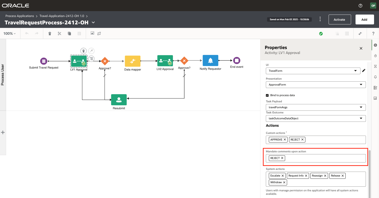 Configuring Mandatory Comments