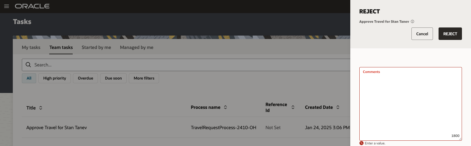 Enforcing comments on approval