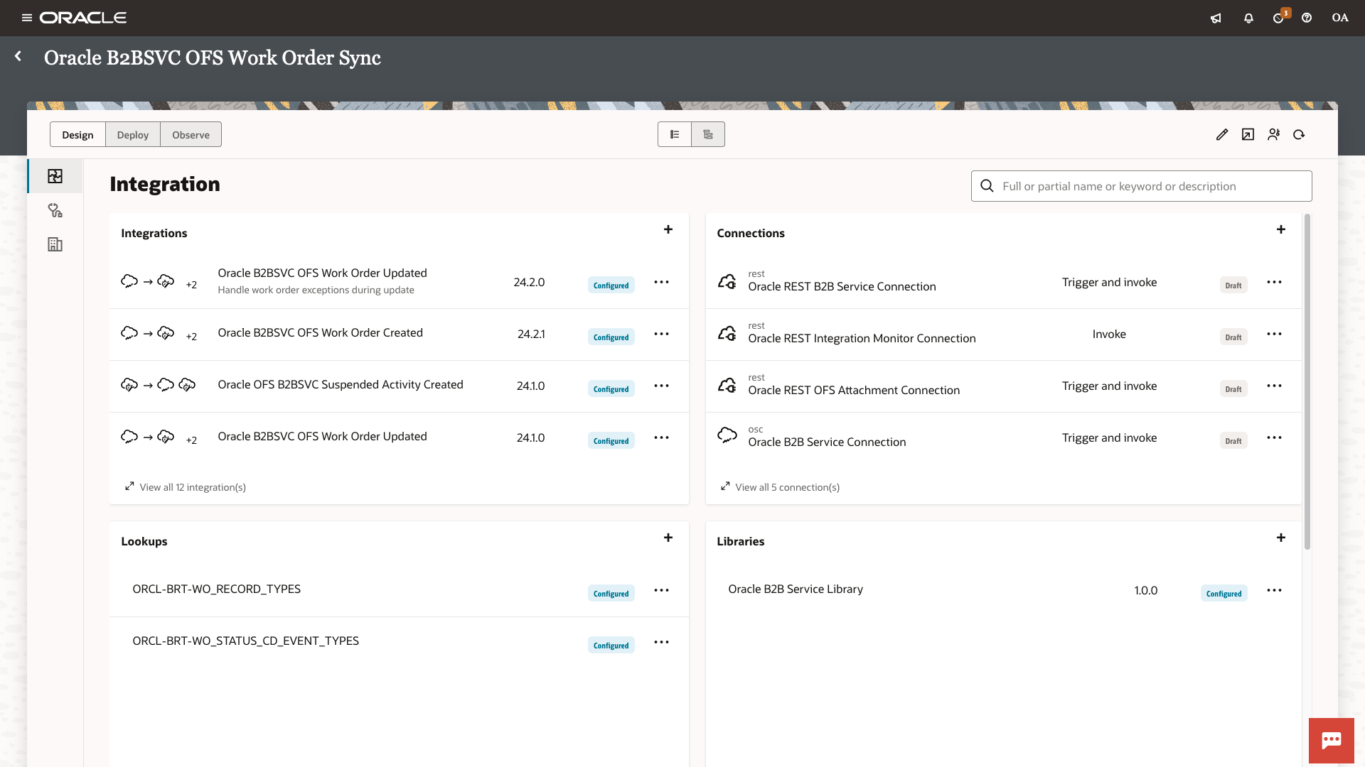 Oracle Integration project