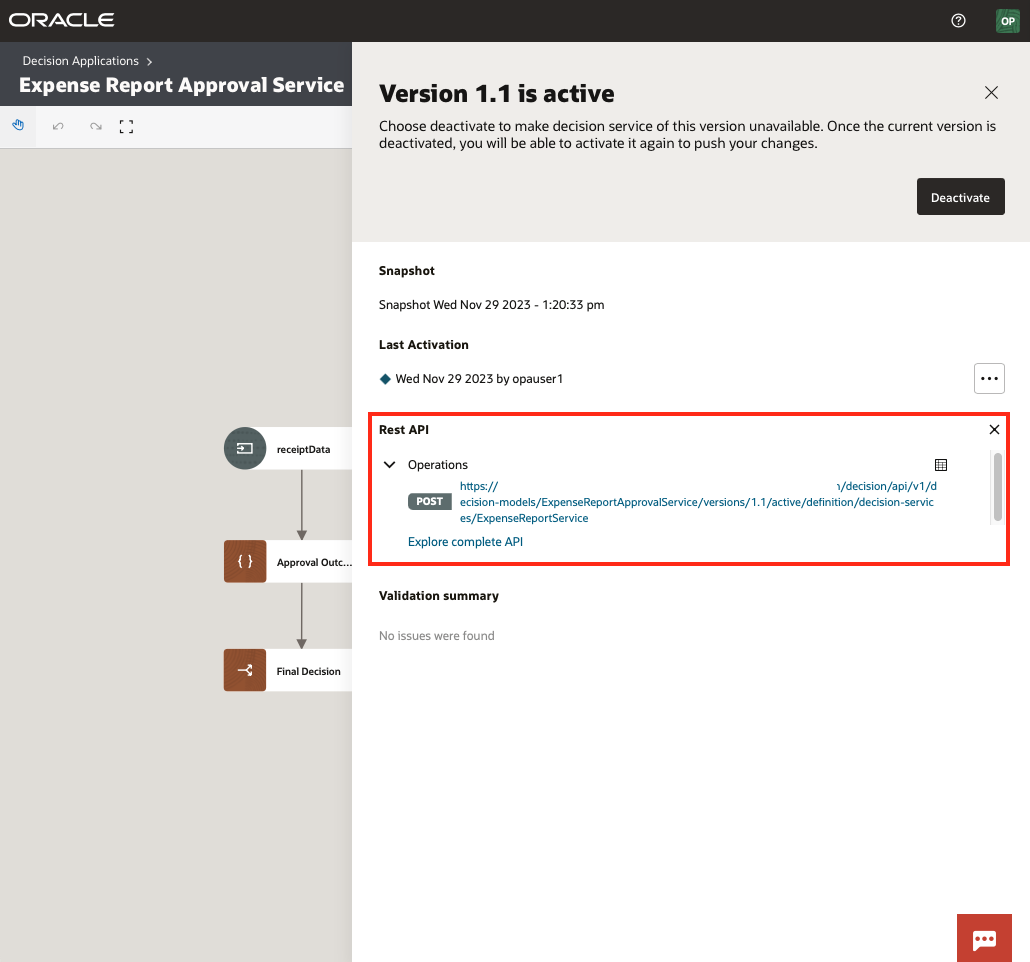 Decision Service Endpoint
