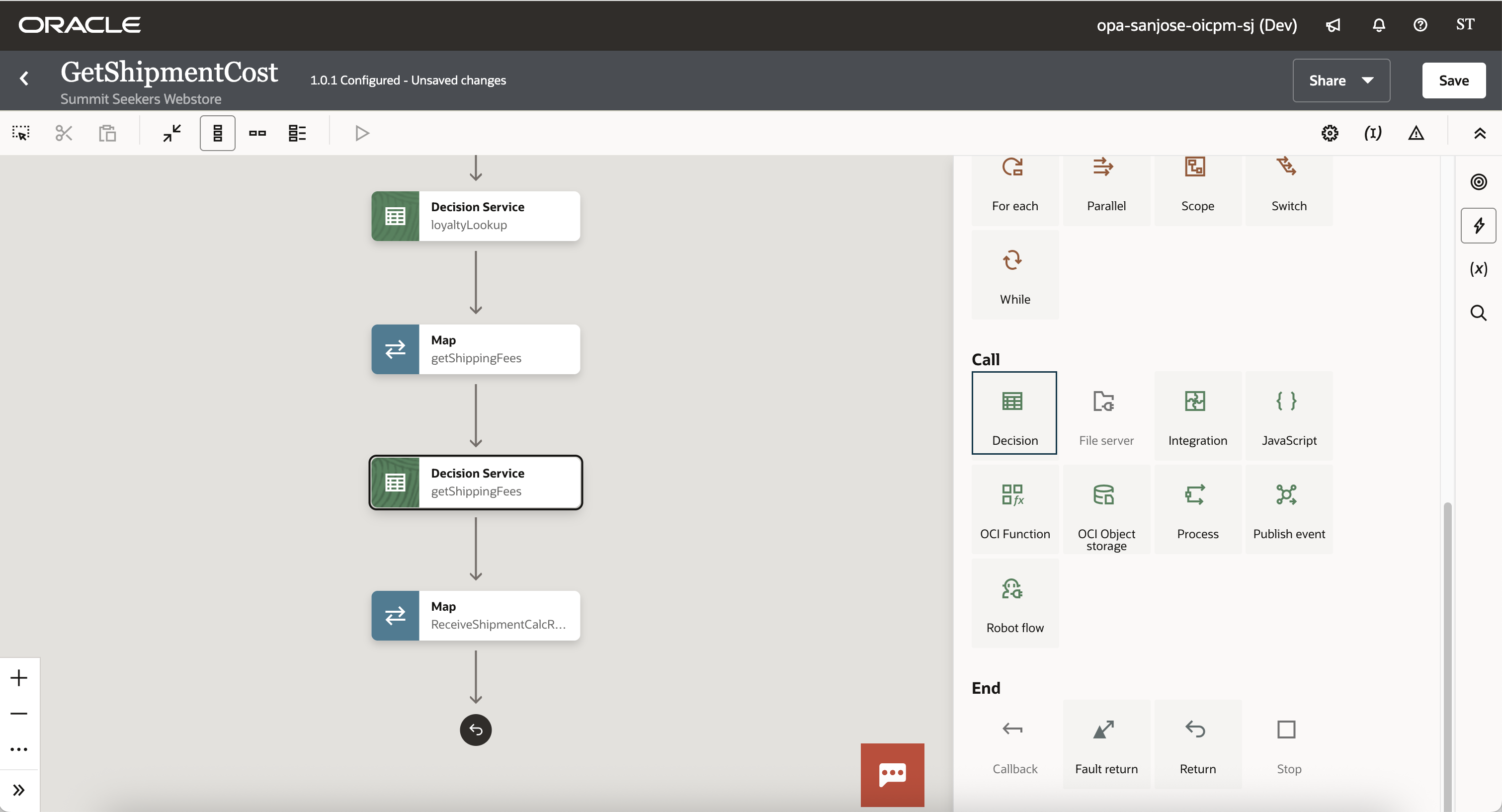Calling a Decision from an OIC Integration