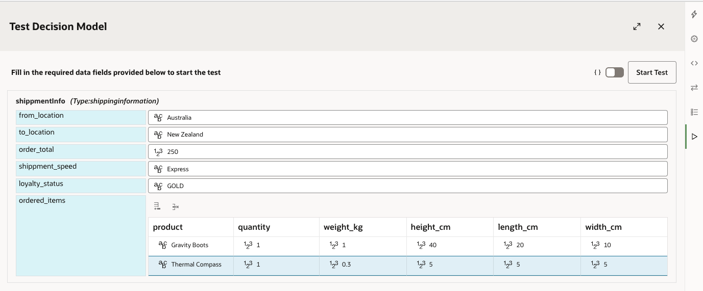 Testing a decision logic