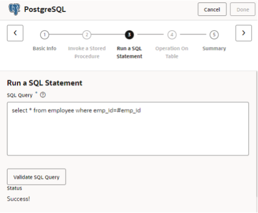 PostgreSQL Invoke Run