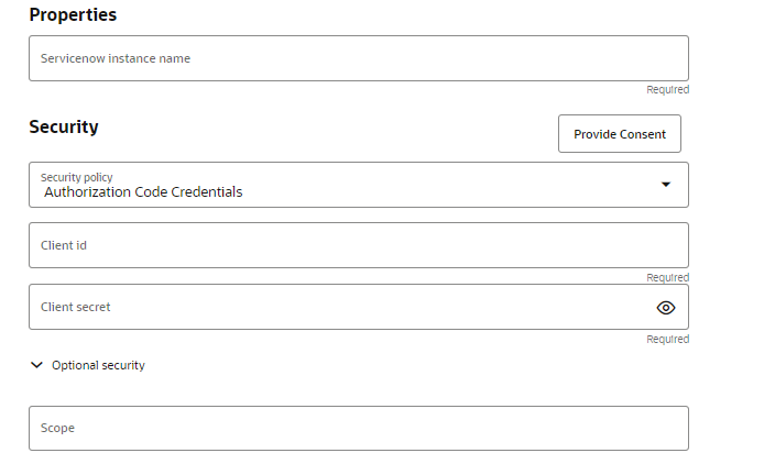 ServiceNow Connection