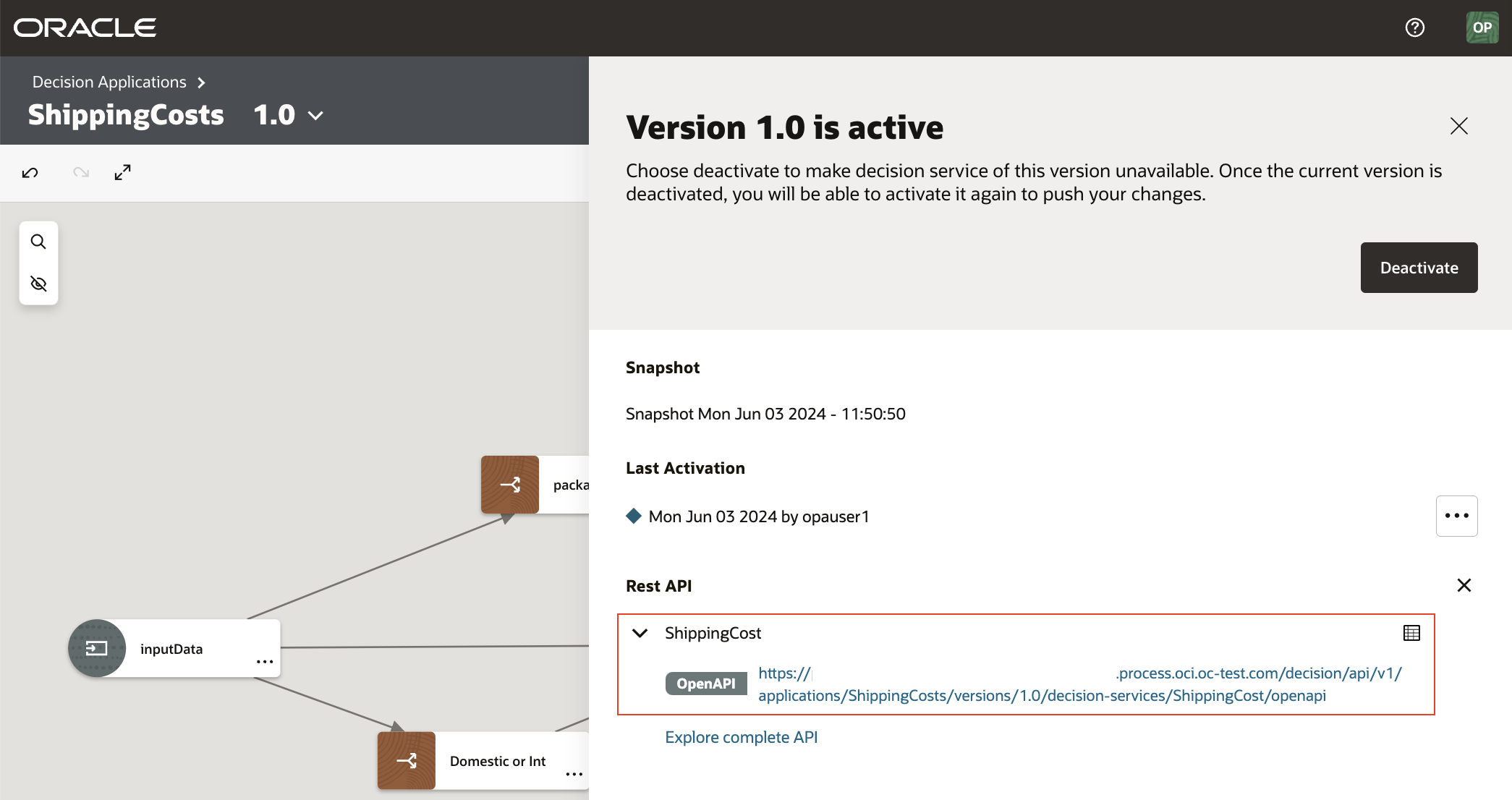 OpenAPI Specification published on Activation