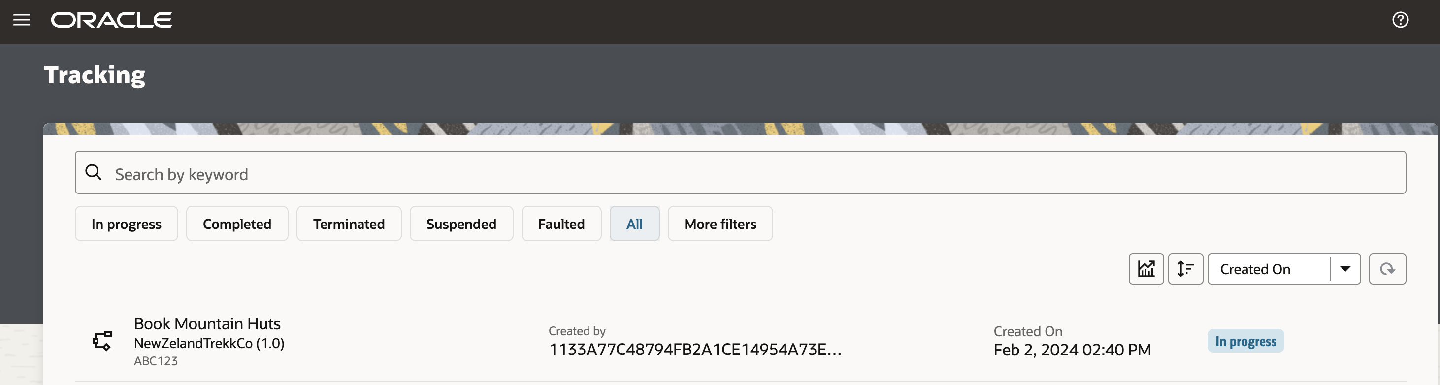 OPA tracking showing an instance initiated by an external application