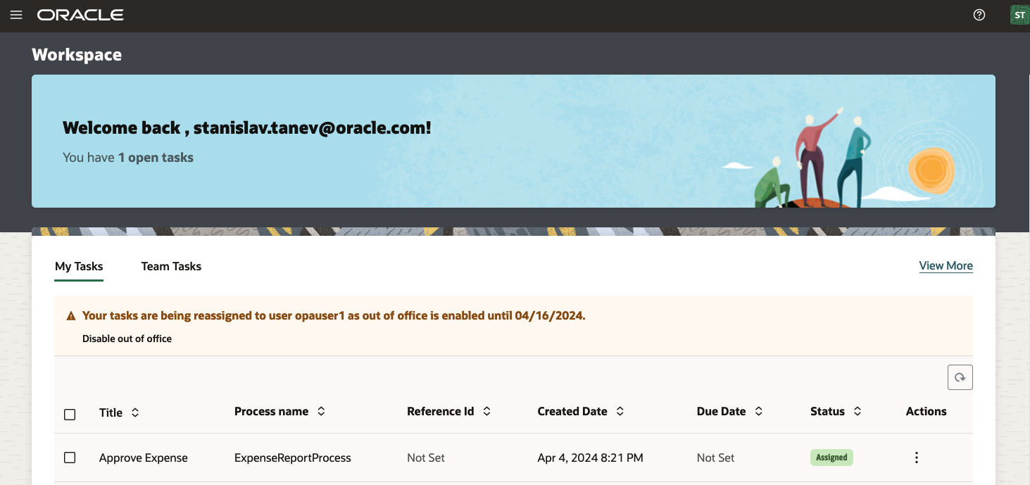 Absentees will now see an Out of Office banner message if they log into OPA when an OOO rule is active
