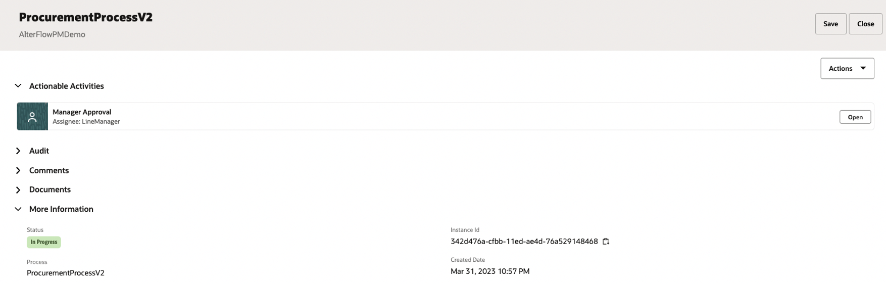 OPA - Result of Alter Flow Action