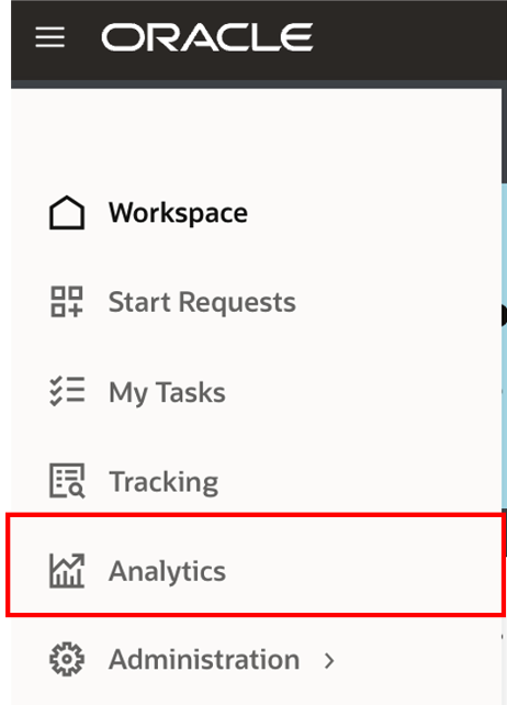 Analytics in Workspace Menu