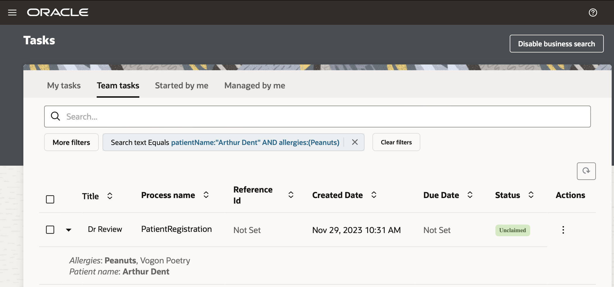 Free text Search with Operators