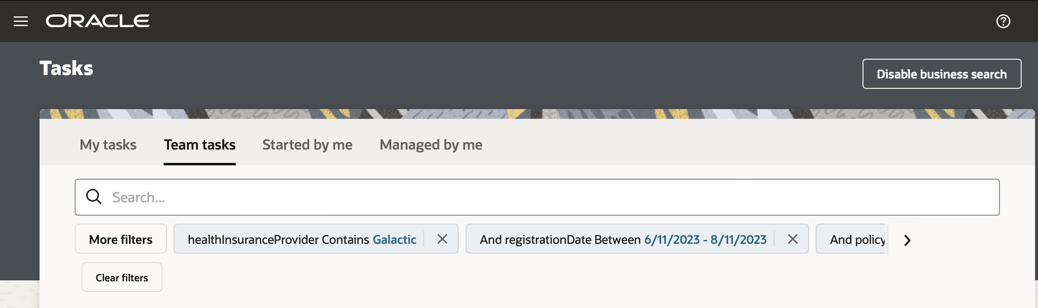 Advanced Search Applied