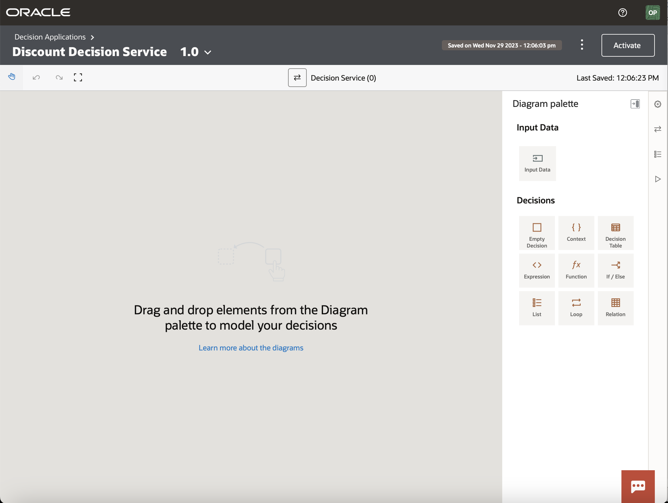 Design Experience after creating a Decision Application