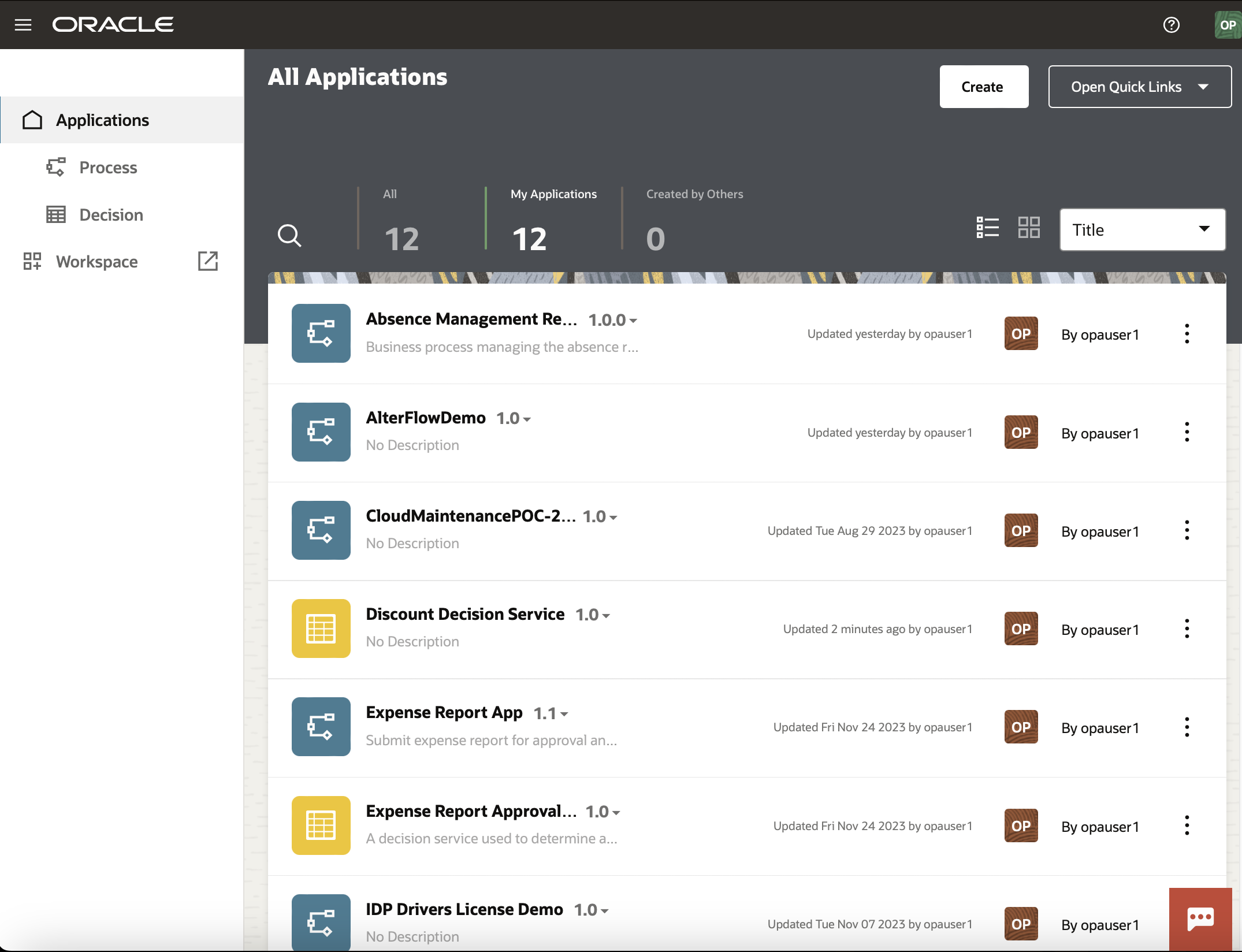 Process and Decision Apps will now appear on our home screen