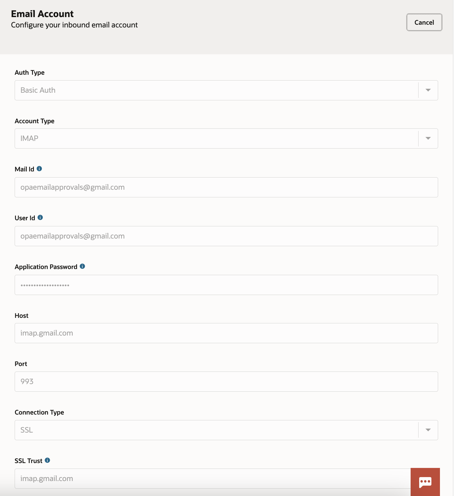 Aan example of a Gmail registration