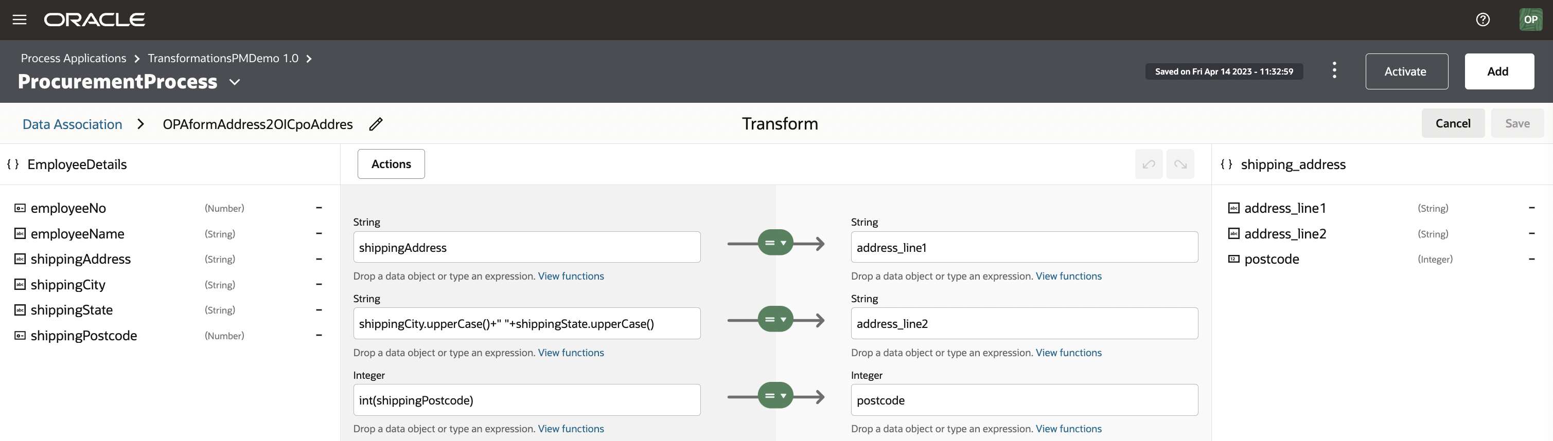 OPA transformation - scenario 1