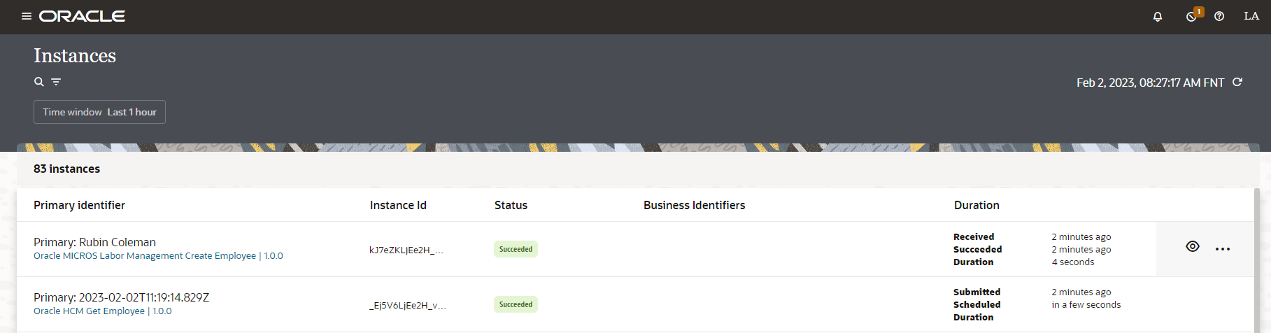 Tracking Integration instance