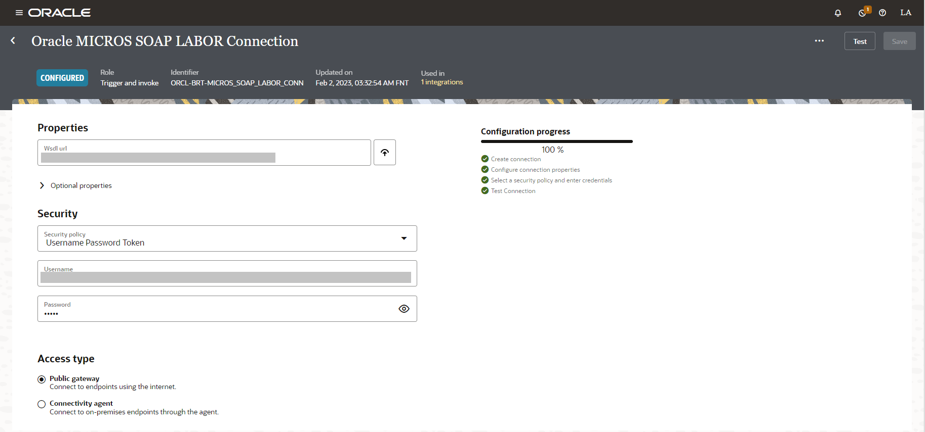 Configuring Micros Soap connection