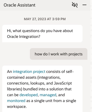 OIC assistant answering question about OIC project