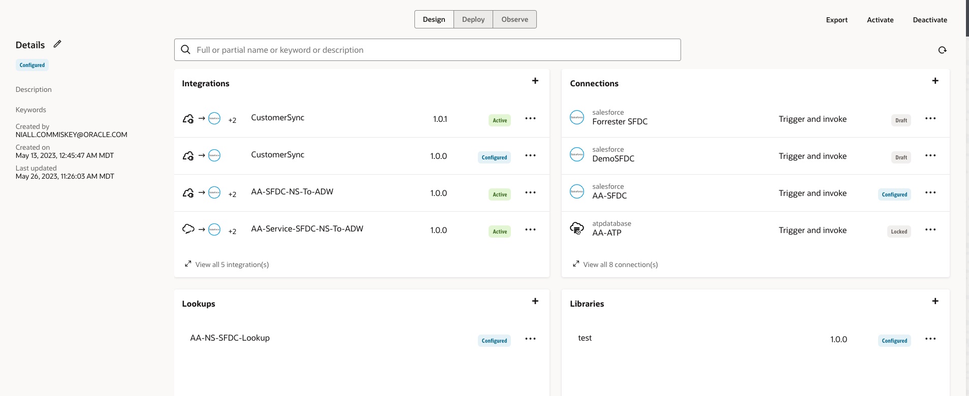 Image of Project Design tab