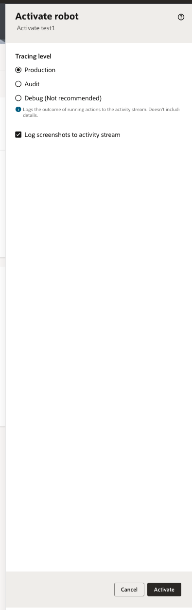 Production trcing level