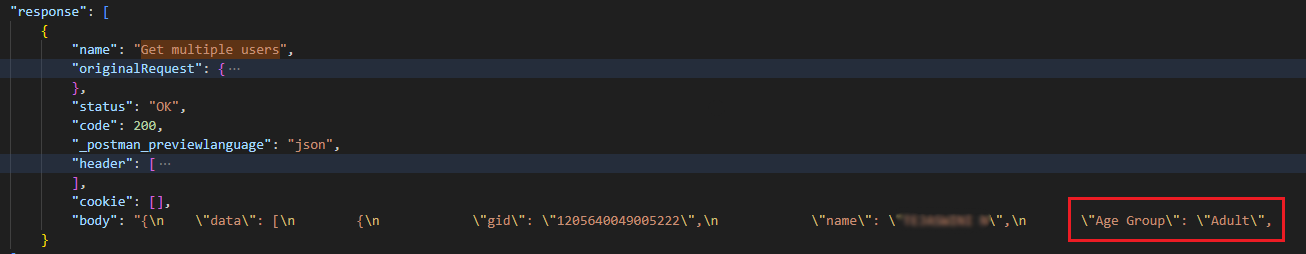 adding new filed in postman collection