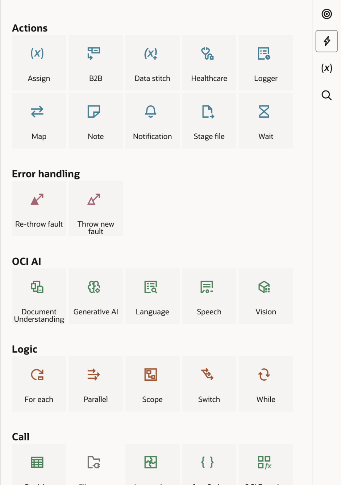 Native OCI AI Service activities