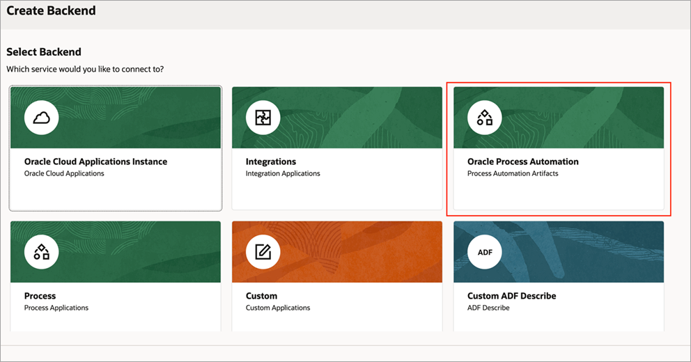 Creating a backend for OPA in Visual Builder