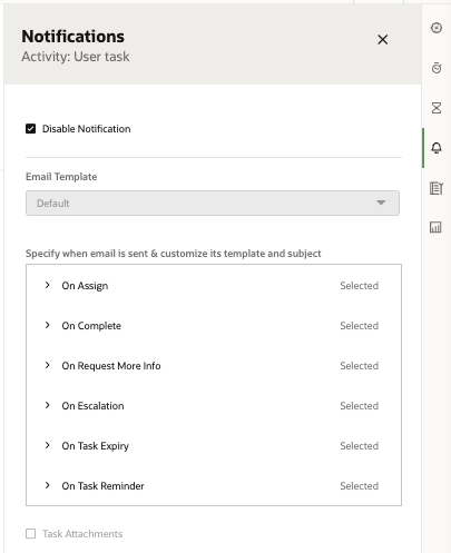 Selecting when to send a notification form a task