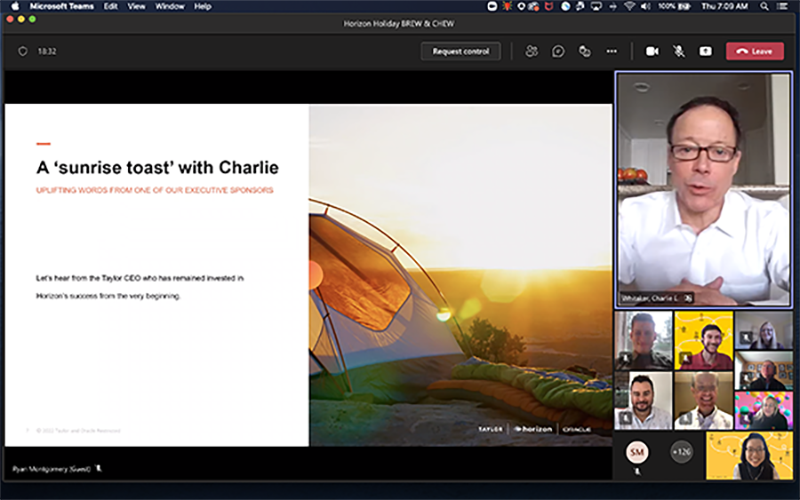 Taylor Corp. CEO Charlie Whitaker encouraged employees to embrace the Horizon project.