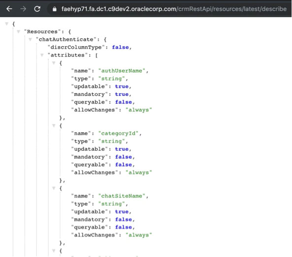 FA Services provide a verbose FA Describe metadata file listing REST services.