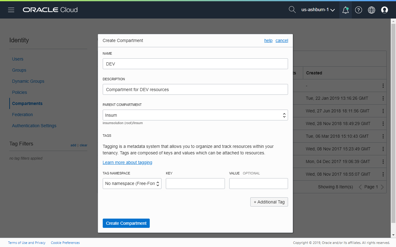Create a compartment