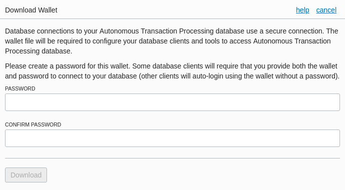 Figure 3: Creating a password for your client credentials