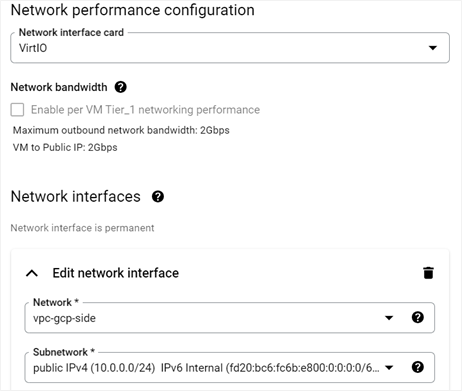 Network performance configuration