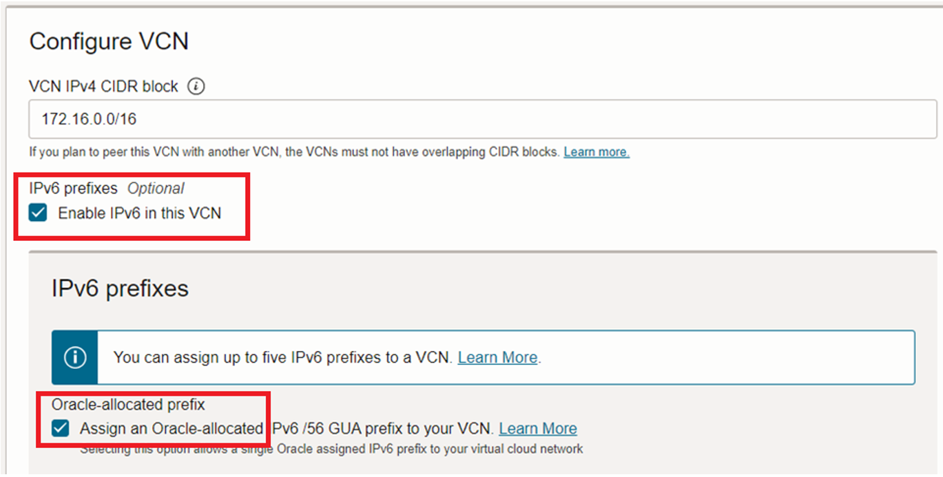 Configure VCN