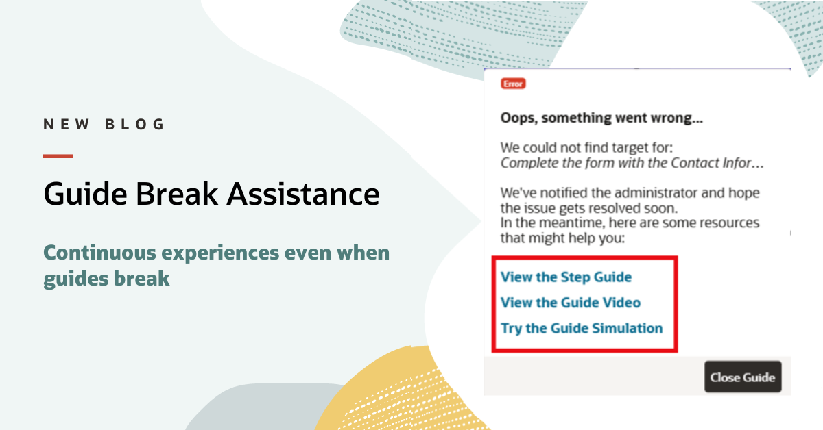 OGL Insider: Guide Break Assistance