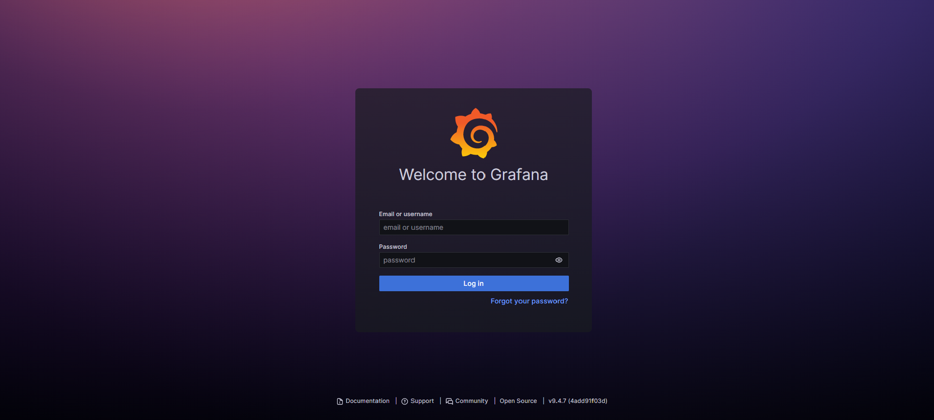 grafana login