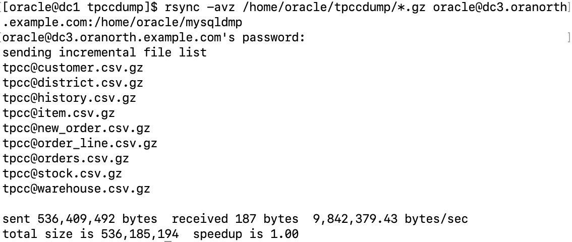 Move data files to target