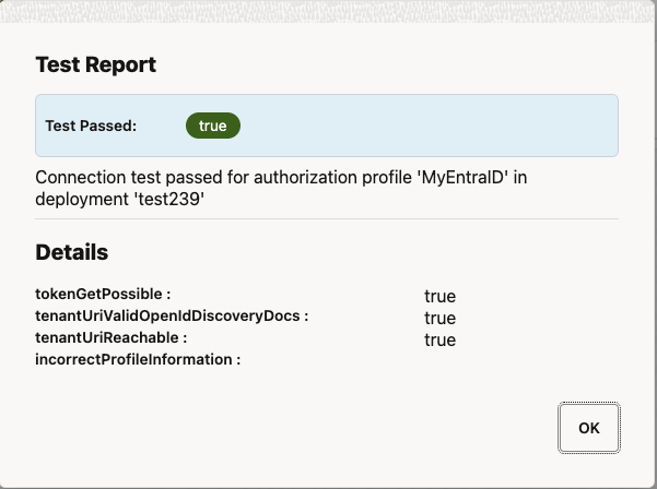 Authorization Profile Validation Success