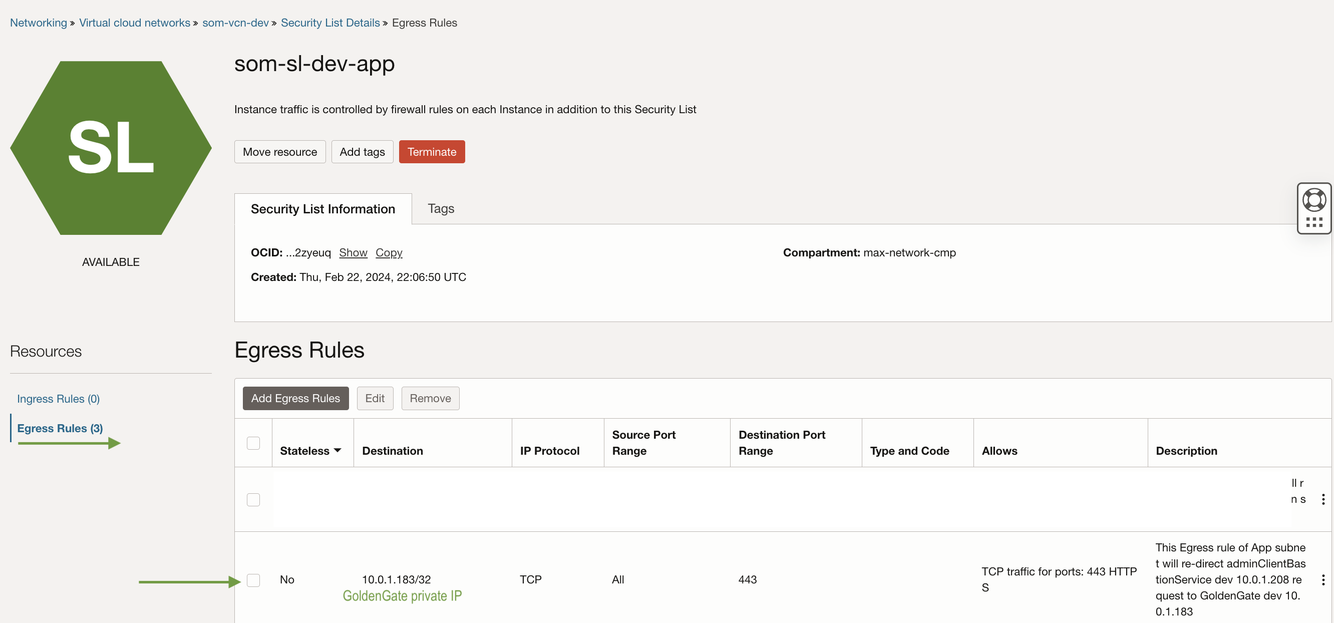 Egress Rule GG Client