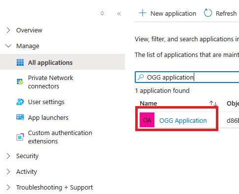 Assign user group to application